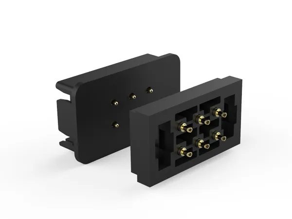 6-pin magnetic pogo connector, model QH88-MAG-6P
